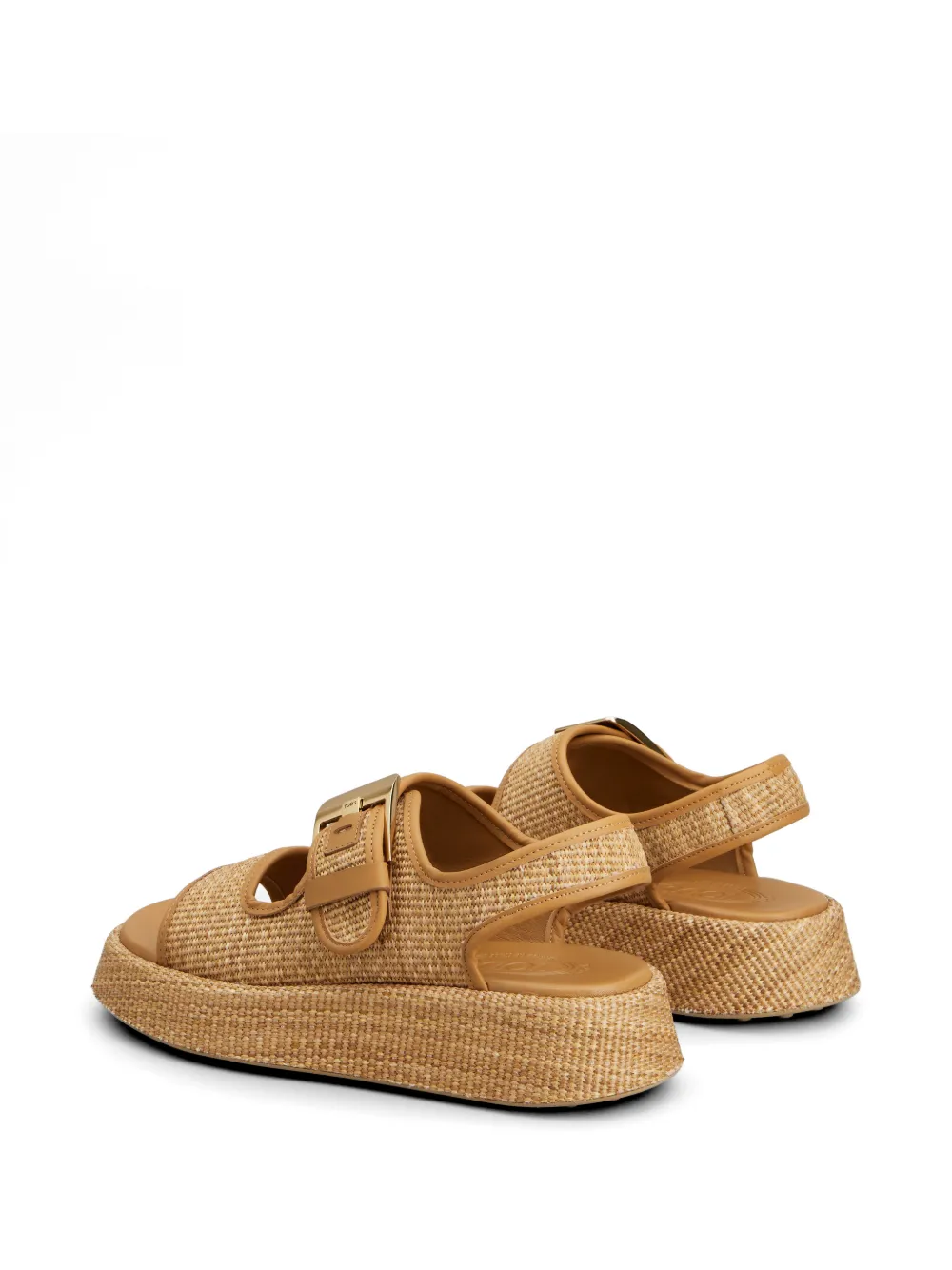 Tod's Raffia sandalen met gespdetail Bruin