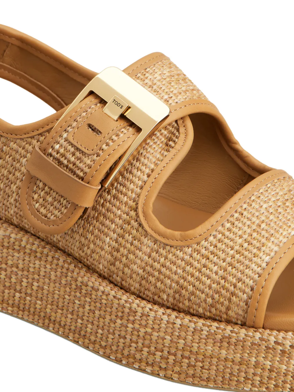 Tod's Raffia sandalen met gespdetail Bruin