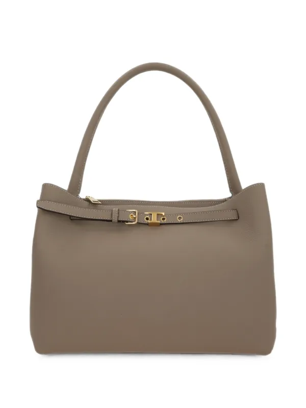 Tod's T Signature Handbag in Leather Small in Brown