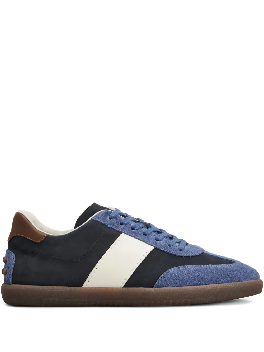 Tod's lece-up stripe-panel sneakers - Blue