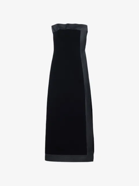 Tod's leather-trim strapless dress