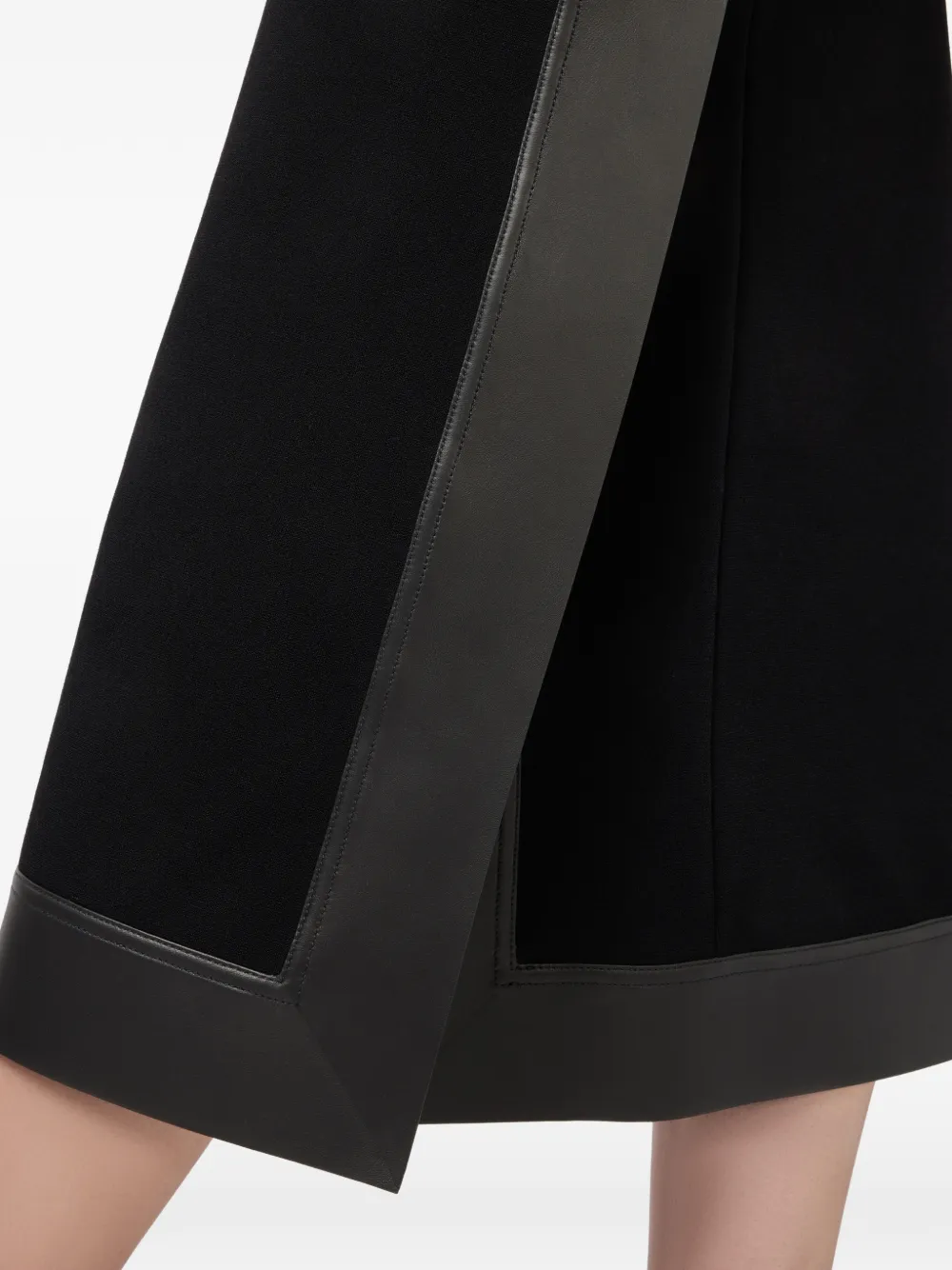 Tod's Strapless jurk met leren afwerking Zwart