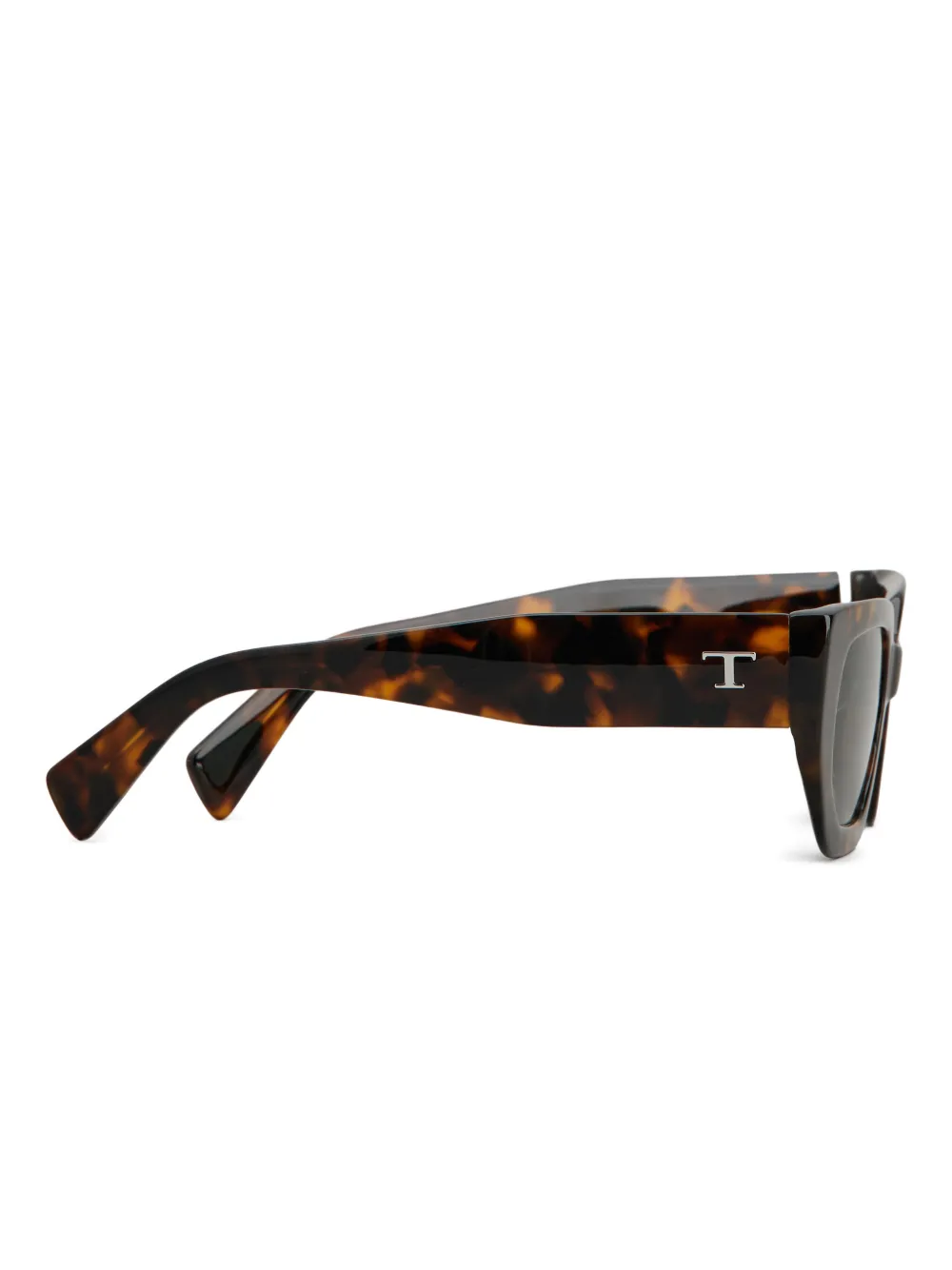 Tod's Zonnebril met geometrisch montuur en logo Bruin