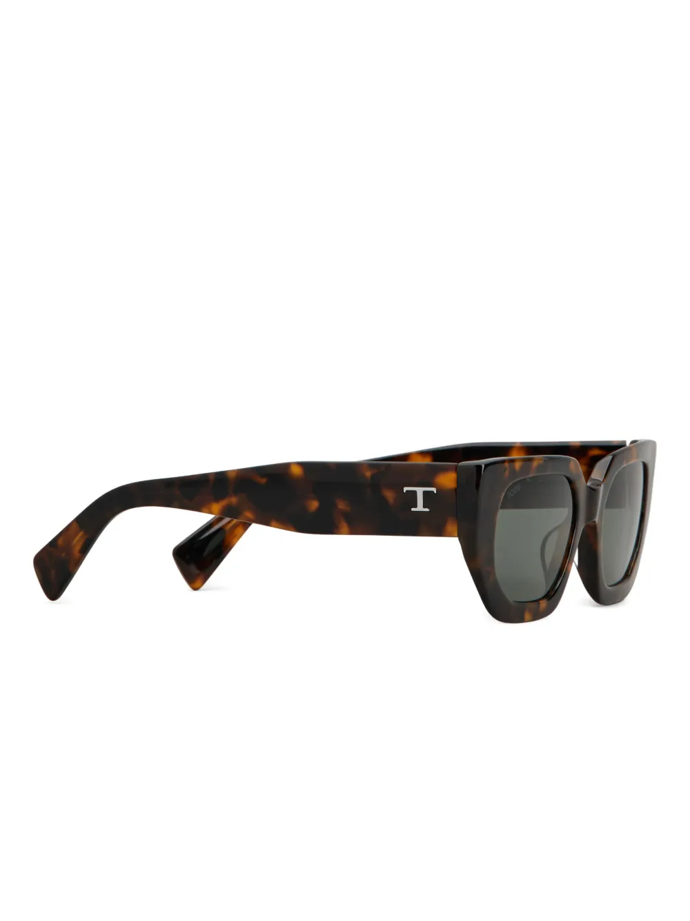 Tod's Zonnebril met geometrisch montuur en logo Bruin