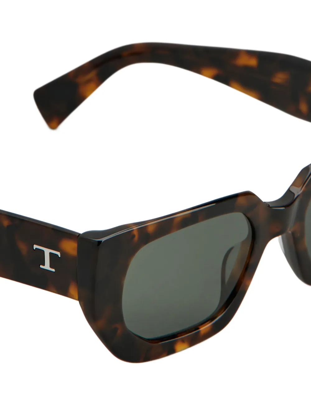 Tod's Zonnebril met geometrisch montuur en logo Bruin