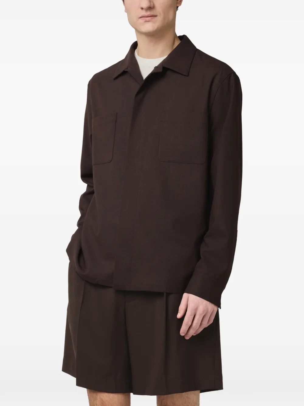 Tod's Getailleerd overhemd met borstzak Bruin