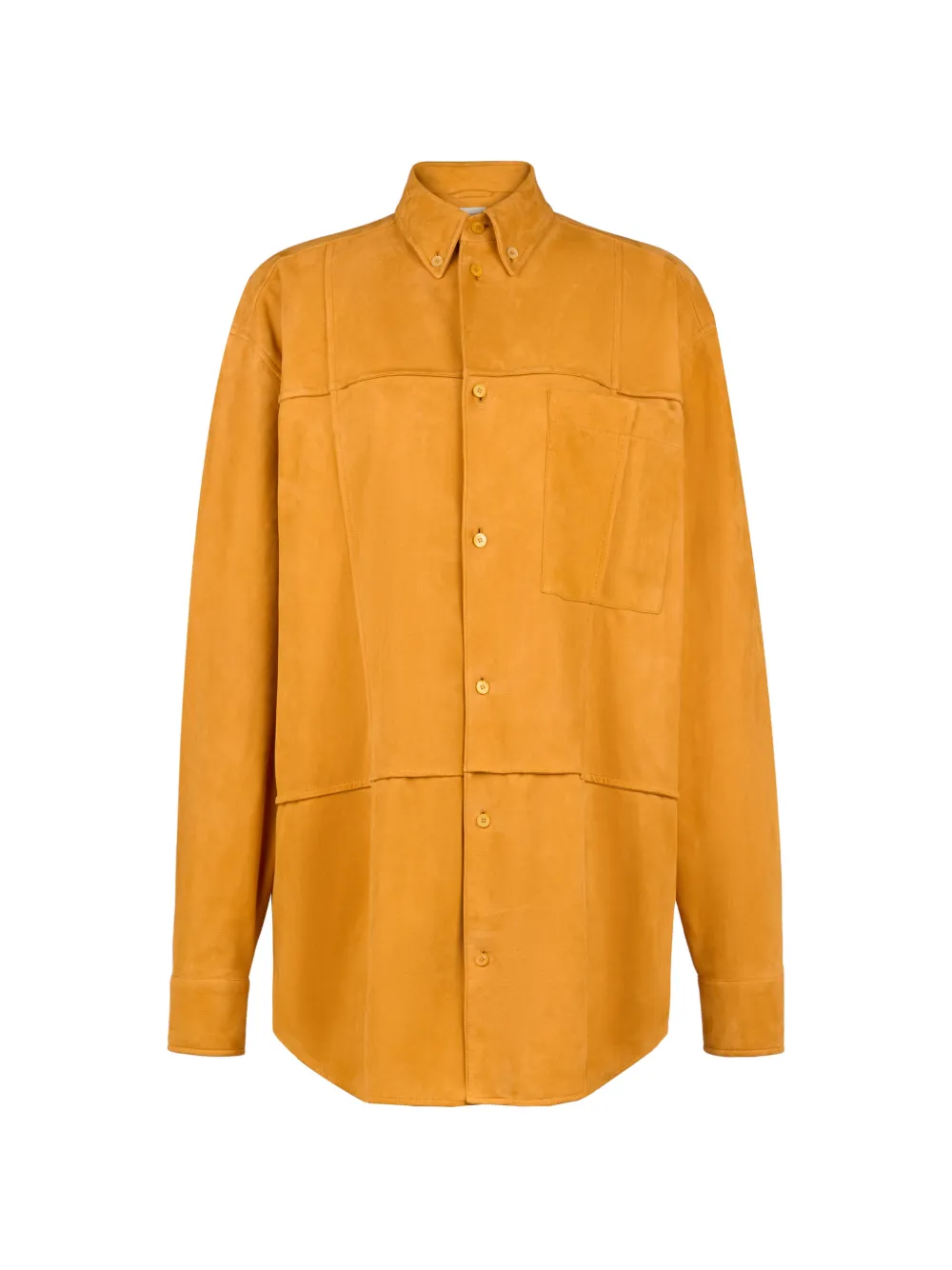 Tod's Patch Pocket Leather Shirt In Yellow
