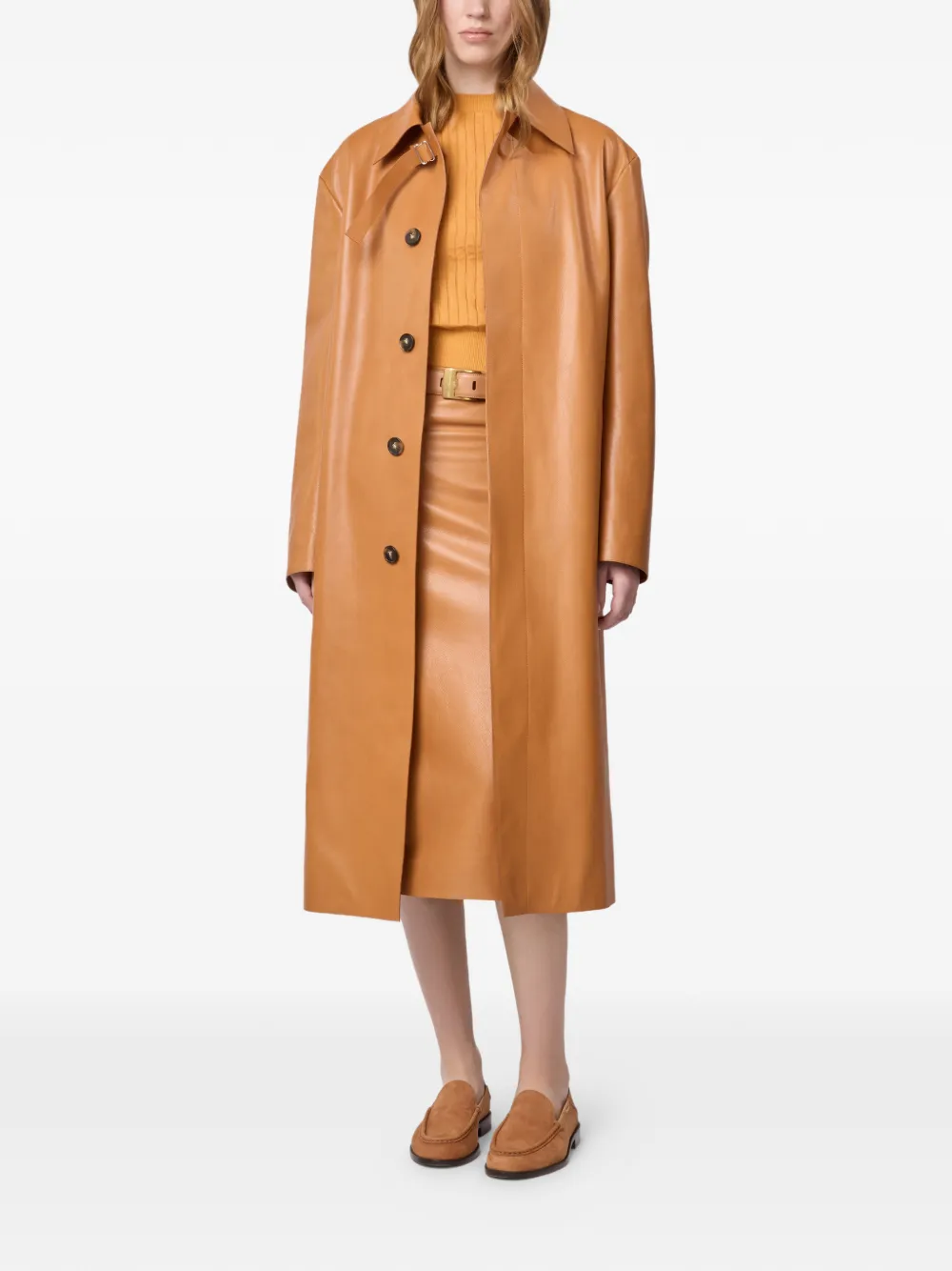 Tod's Leren midi-rok Beige