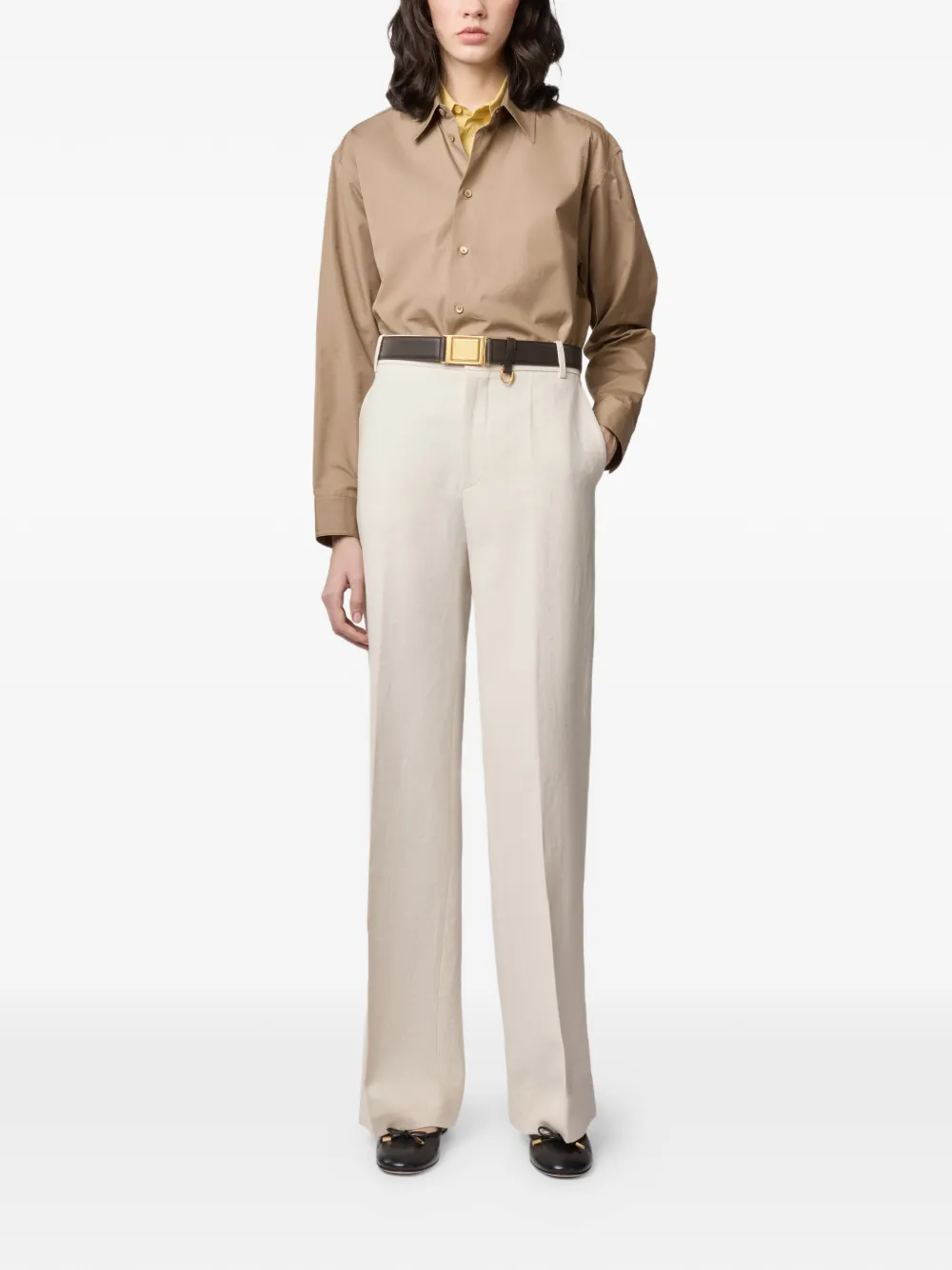 Tod's Broek met zak en riemlus Beige