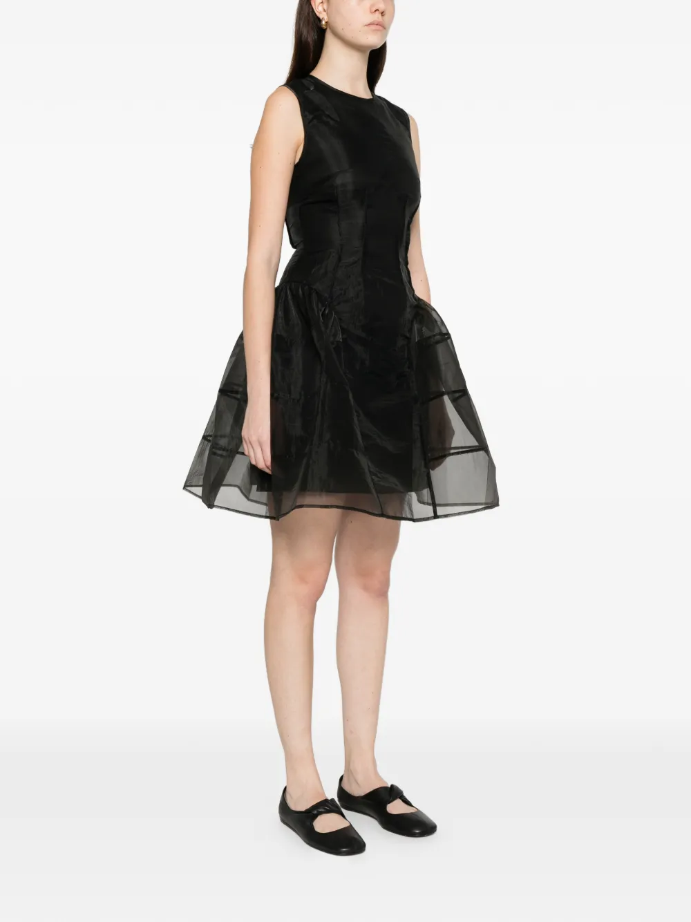 Cecilie Bahnsen Mini-jurk met ronde hals Zwart