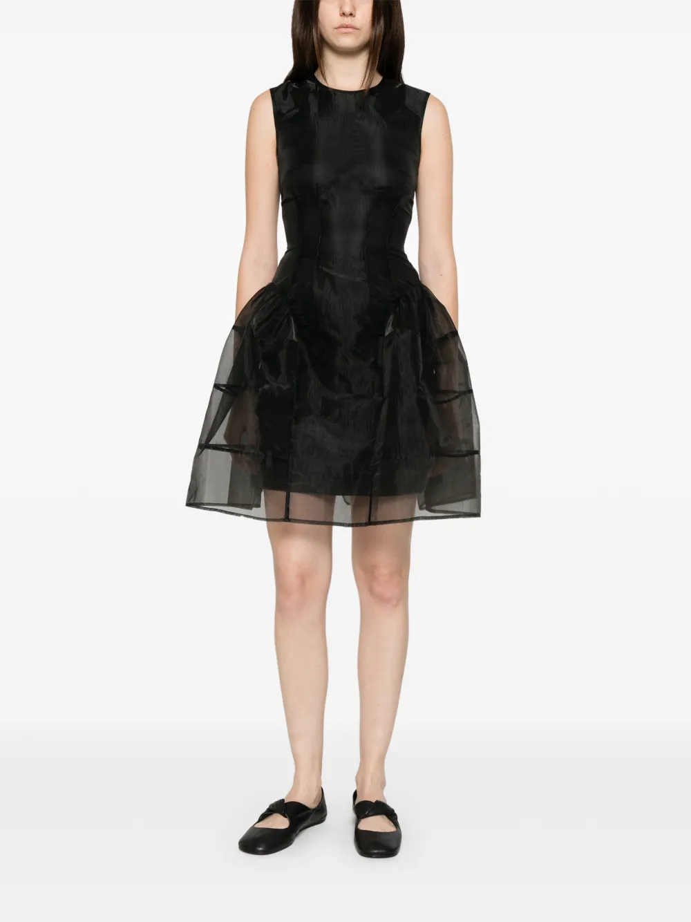 Cecilie Bahnsen crew-neck mini dress - Zwart