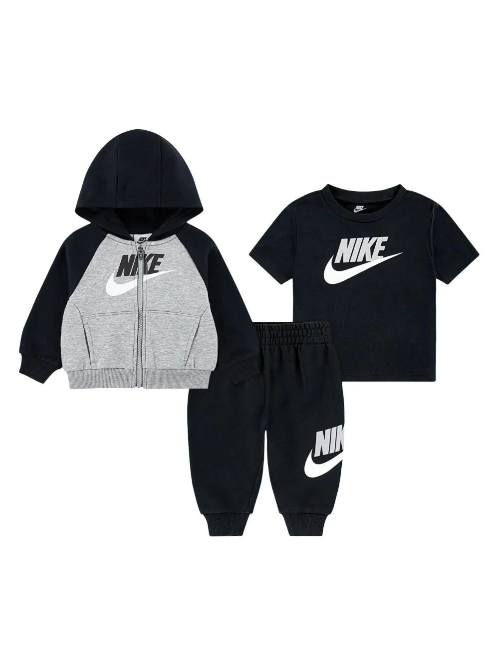 Nike Kids logo-print tracksuit (set of three) - Nero