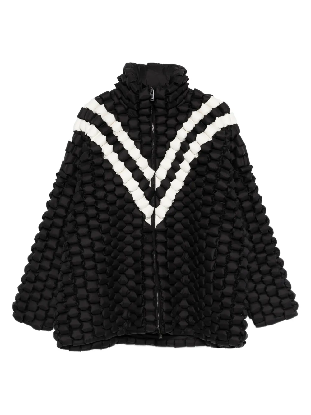 RAXXY textured stripe-detail jacket | negro | Image 1