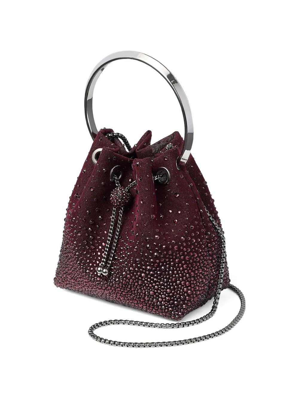 Jimmy Choo Bon verfraaide bucket-tas met ronde handgreep Rood