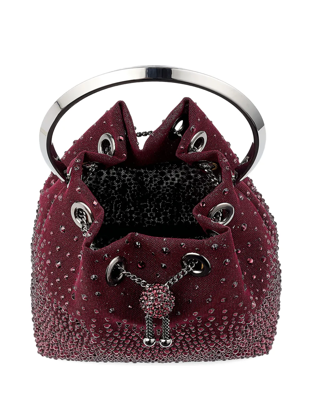 Jimmy Choo Bon verfraaide bucket-tas met ronde handgreep Rood