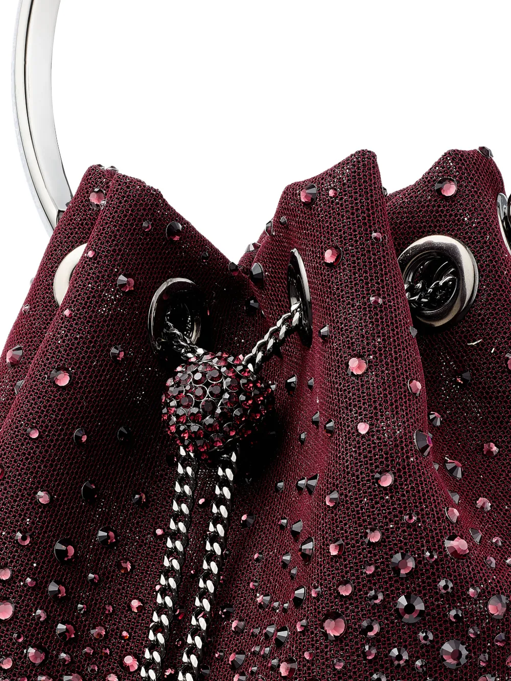 Jimmy Choo Bon verfraaide bucket-tas met ronde handgreep Rood
