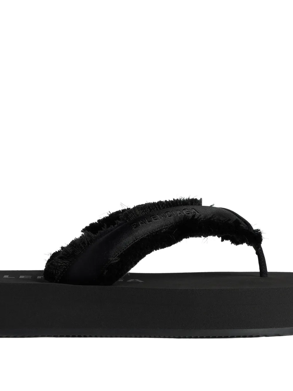 Balenciaga Platte teenslippers met franje Zwart