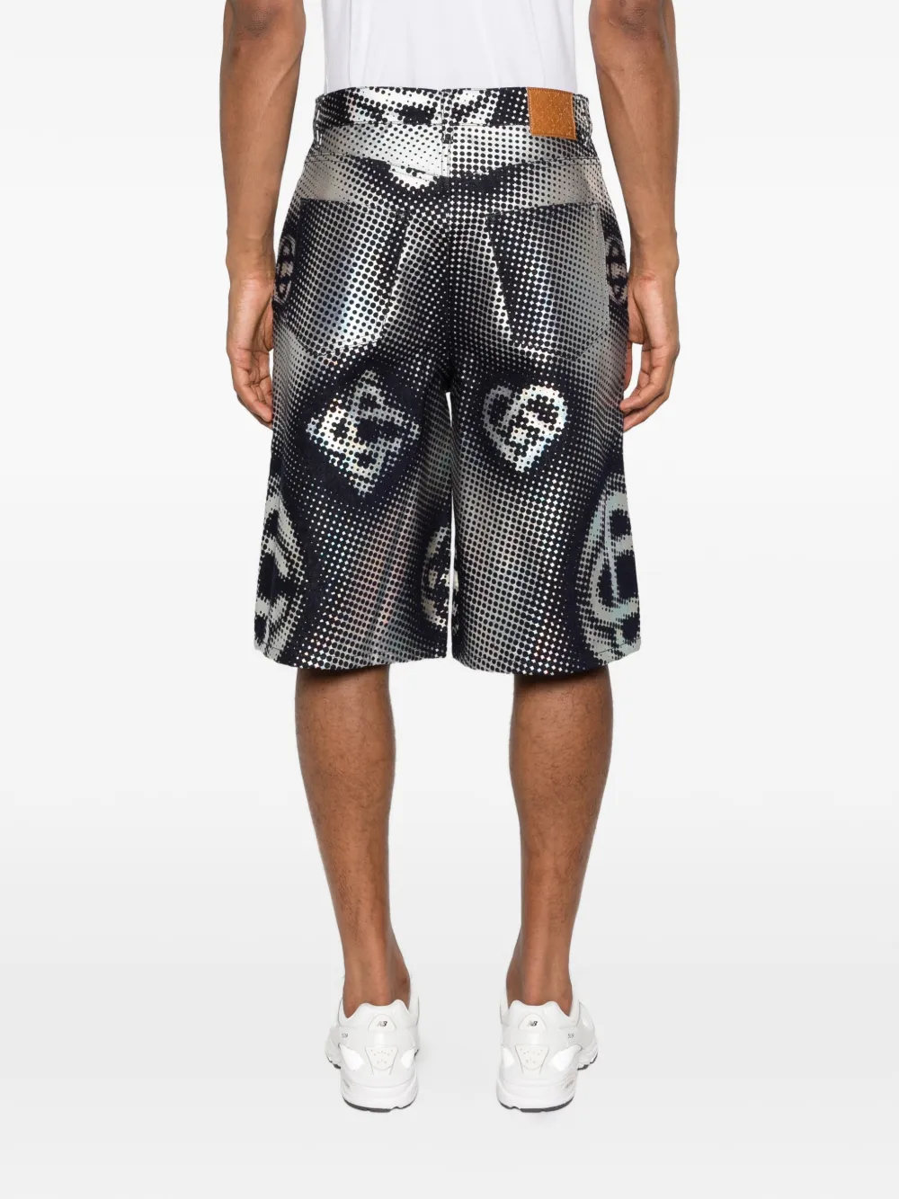 Casablanca Shorts met iriserend effect en monogram Zwart