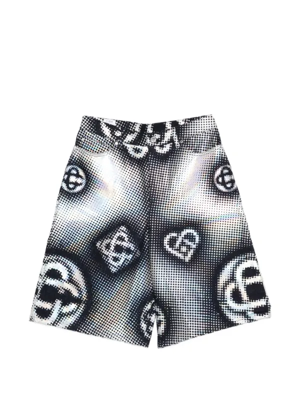 Casablanca Pearlescent Monogram Shorts in Black