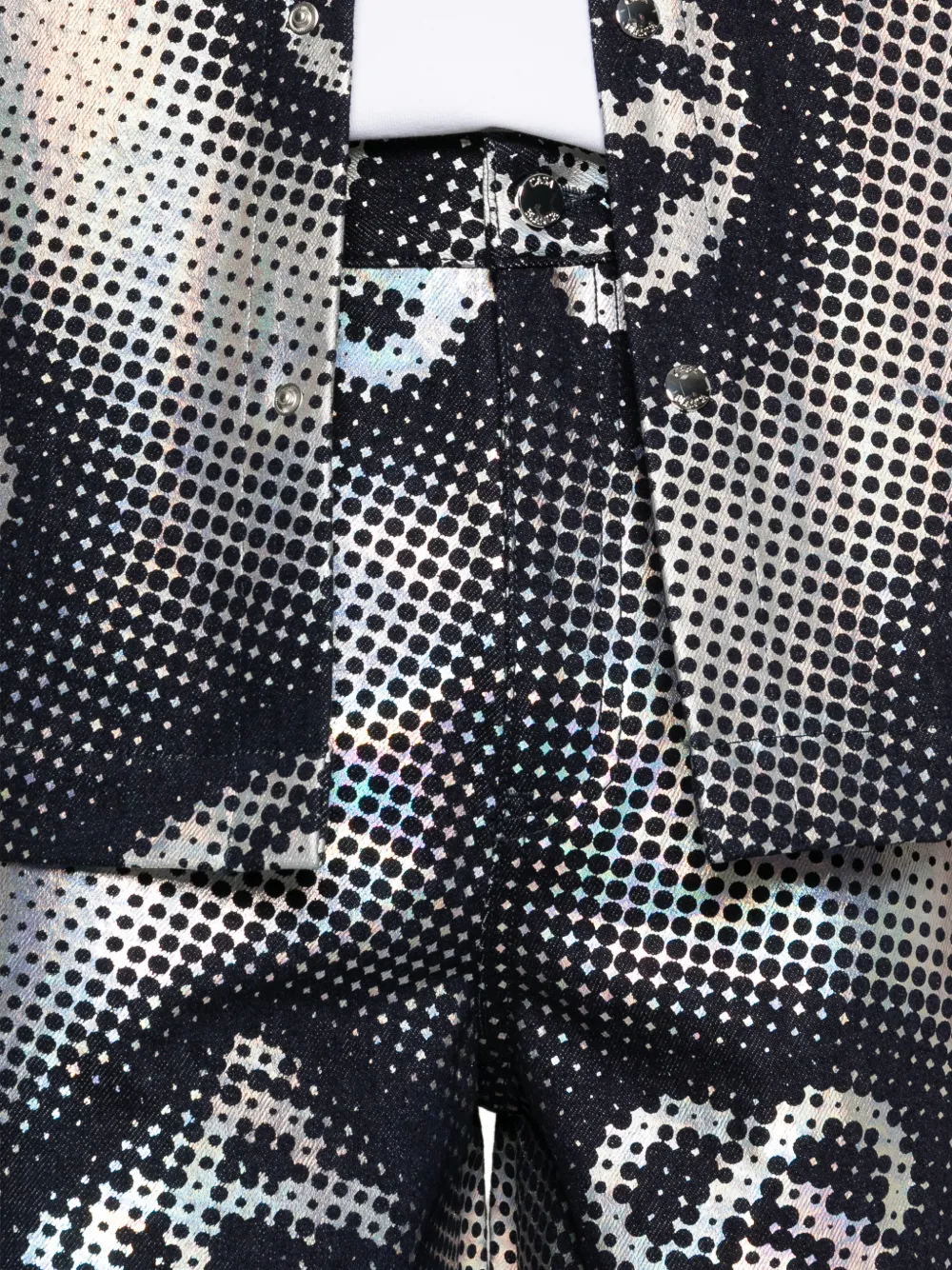 Casablanca Shorts met iriserend effect en monogram Zwart