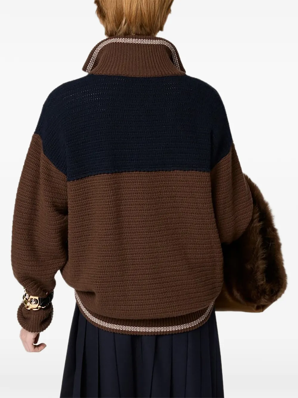 Miu Miu Cashmere Zipper Cardigan | Brown | FARFETCH RO