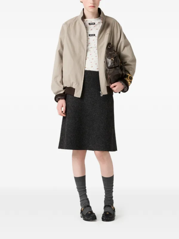 Miu Miu ハウンドトゥース リバーシブル ボンバージャケット