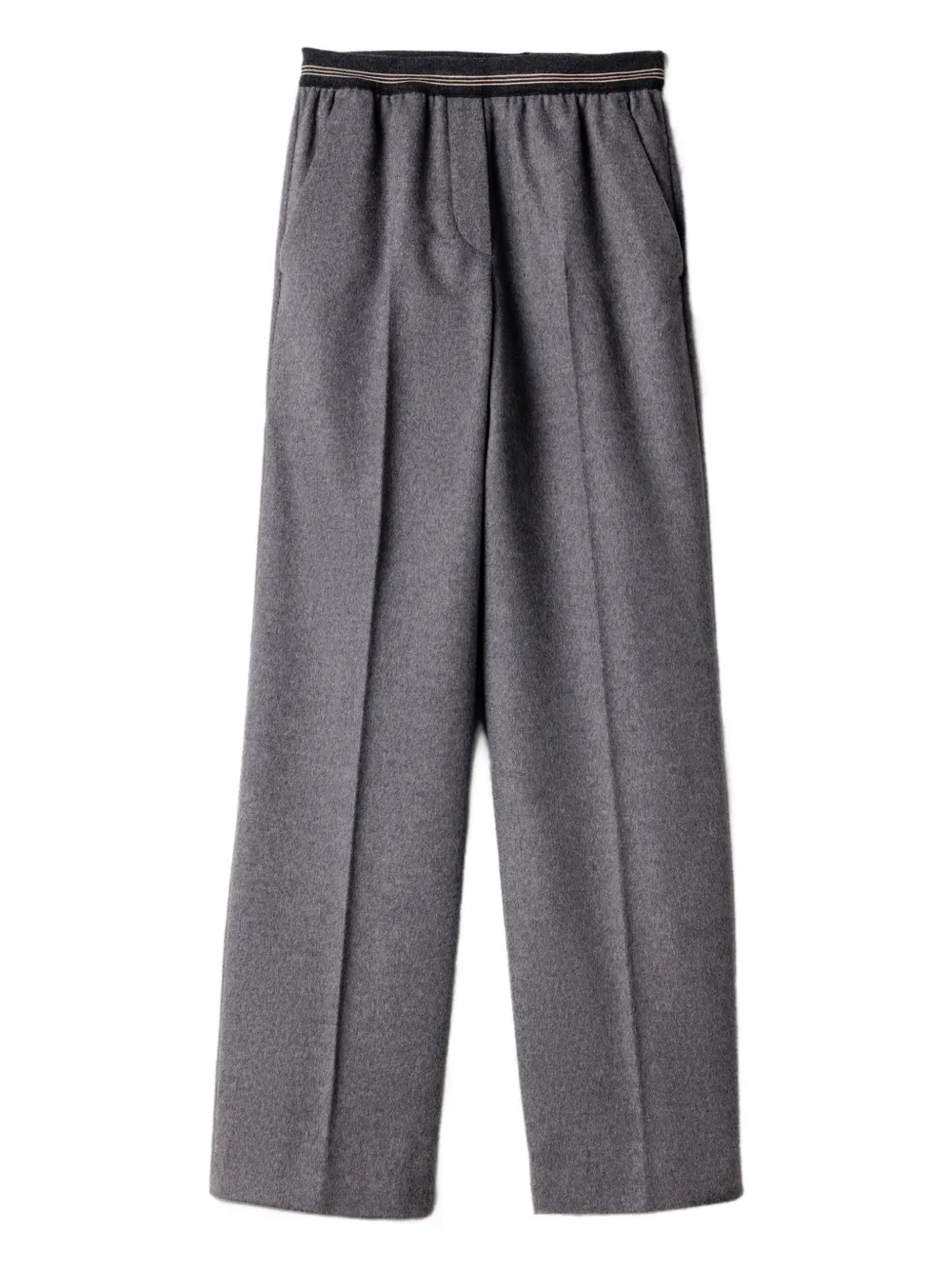 Miu Miu elasticated-waistband straight trousers | Grey | Image 1