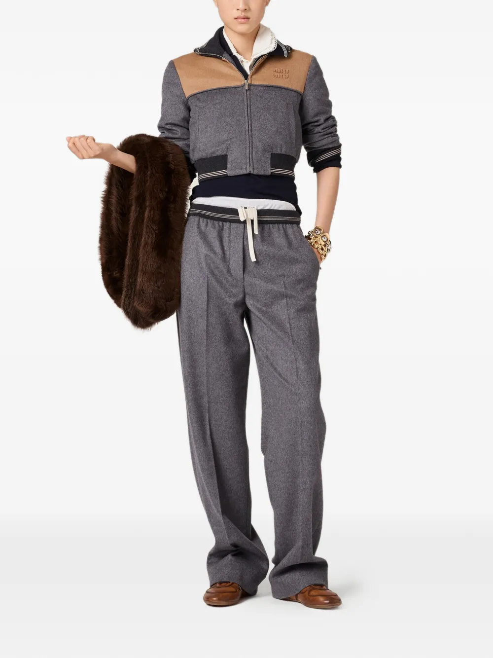 Miu Miu elasticated-waistband straight trousers | Straight-Leg Pants | Image 2