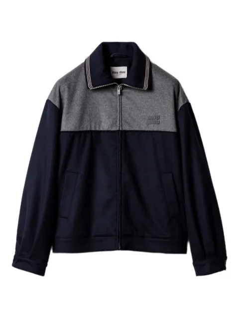 Miu Miu embroidered-logo zipped sweatshirt