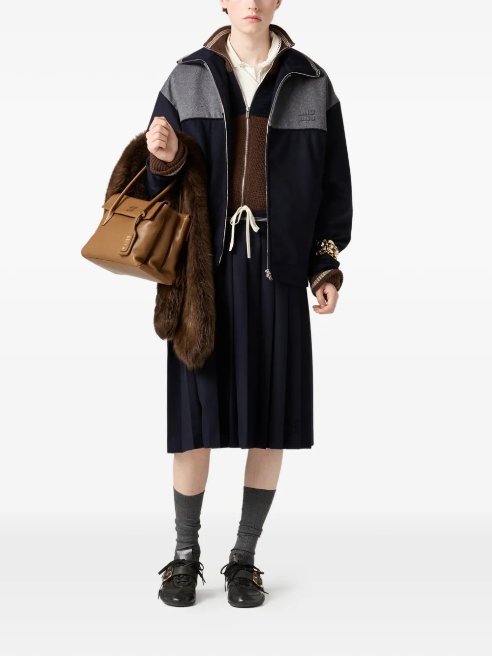 Miu Miu sweat zippé à logo brodé | Sweats | Image 2