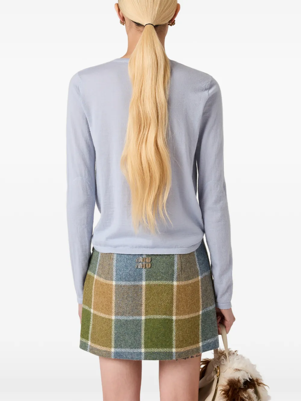 Miu Henley kasjmier T-shirt Blauw