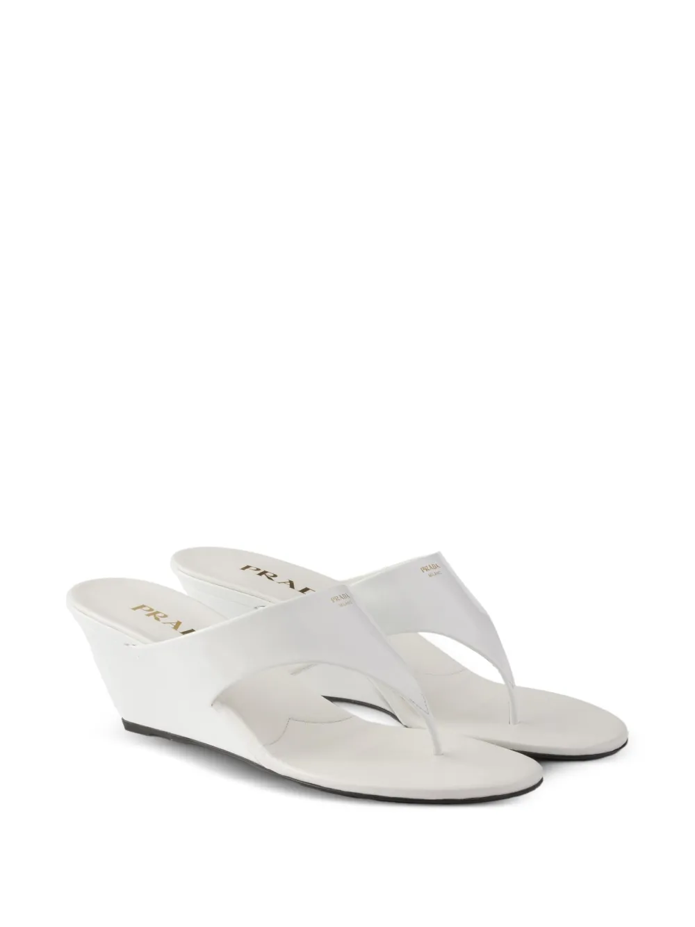 Prada Lakleren sandalen Wit