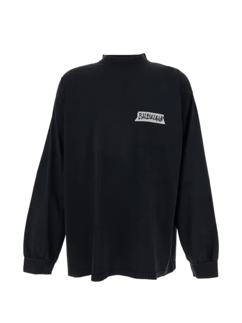 Balenciaga Masking Tape long-sleeve large-fit T-shirt in faded black