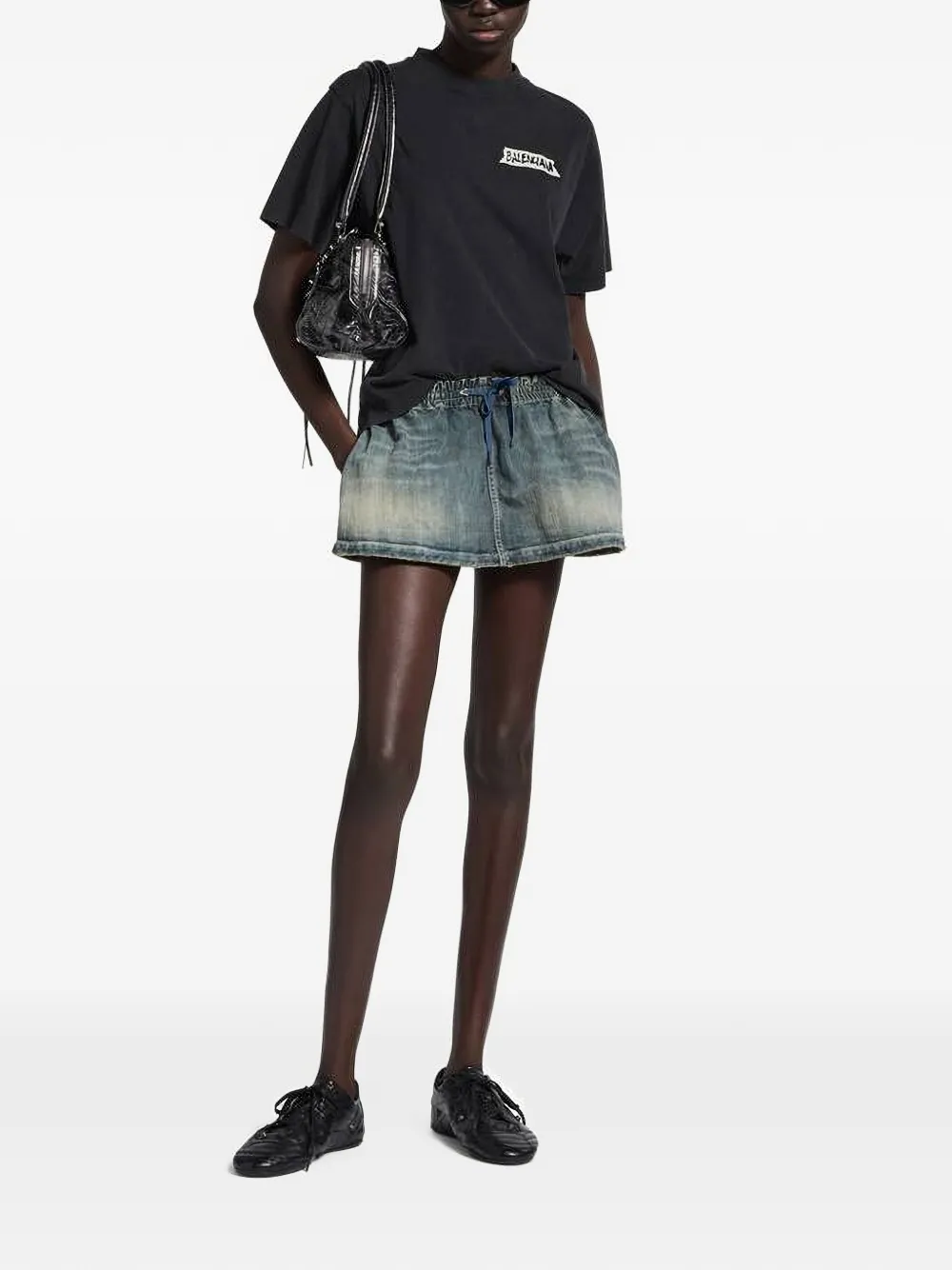 Balenciaga Masking Tape T-shirt met verwassen effect Zwart