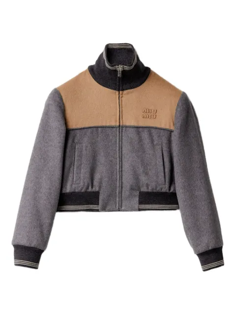 Miu Miu embroidered logo wool jacket