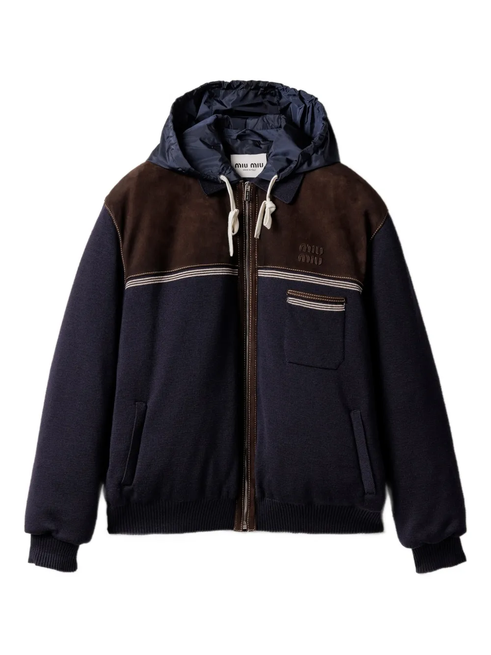 Miu Miu フーデッド ジャケット | ブルー | Image 1