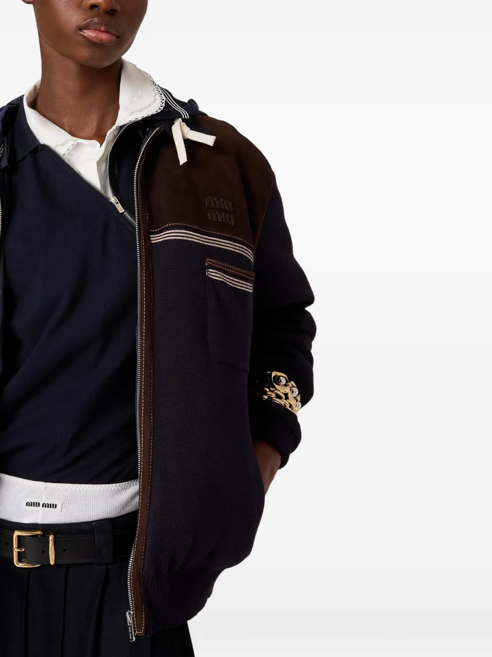 Miu Jack met trekkoord en capuchon Blauw