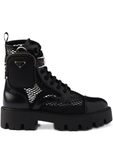 Prada bottes militaires Monolith à pochette en mesh