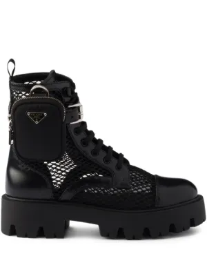 Prada モノリス レザーブーツ | ブラック | FARFETCH JP