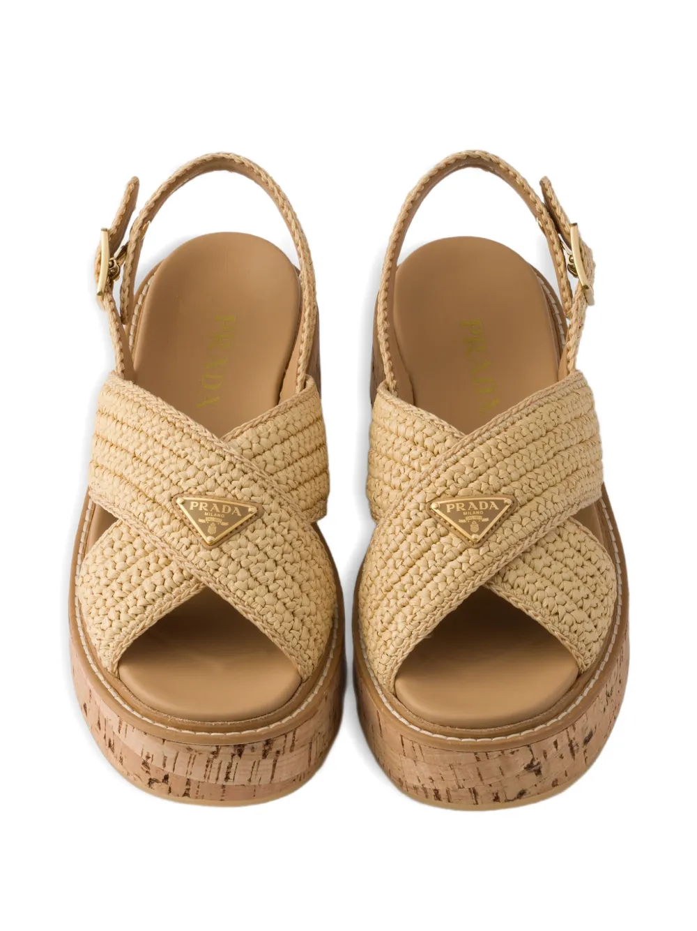 Prada Sandalen met gehaakt bandje Beige