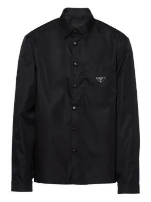 Prada Re-Nylon triangle-logo Shirt | Black | FARFETCH IN