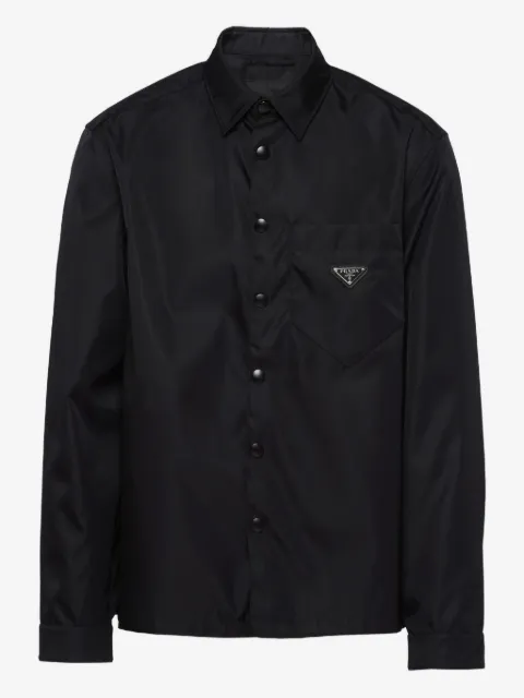 Prada Re-Nylon logo-plaque shirt