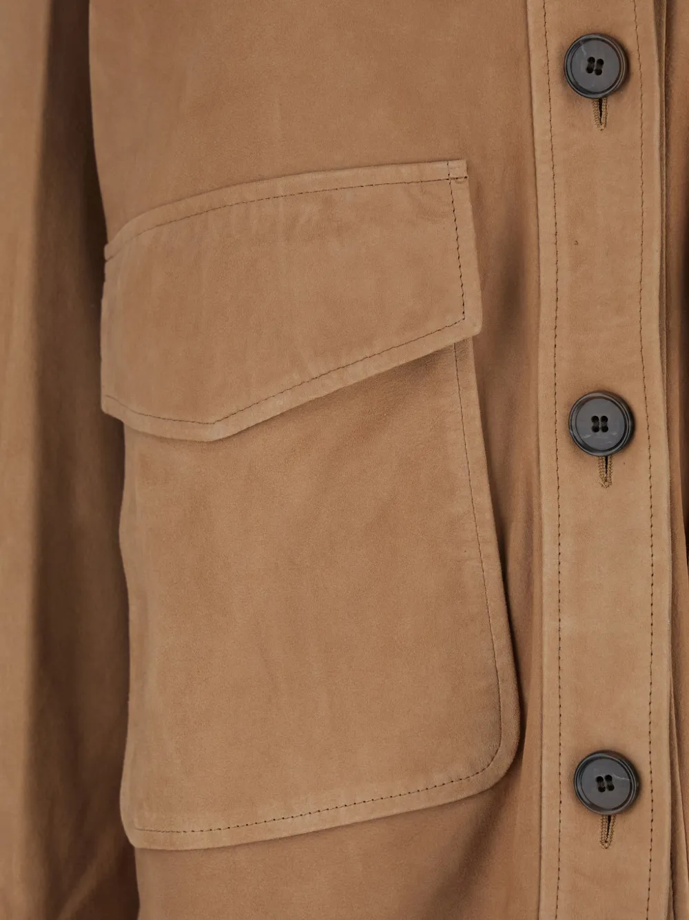  Arma Button Patch Pocket Jacket - Brown 