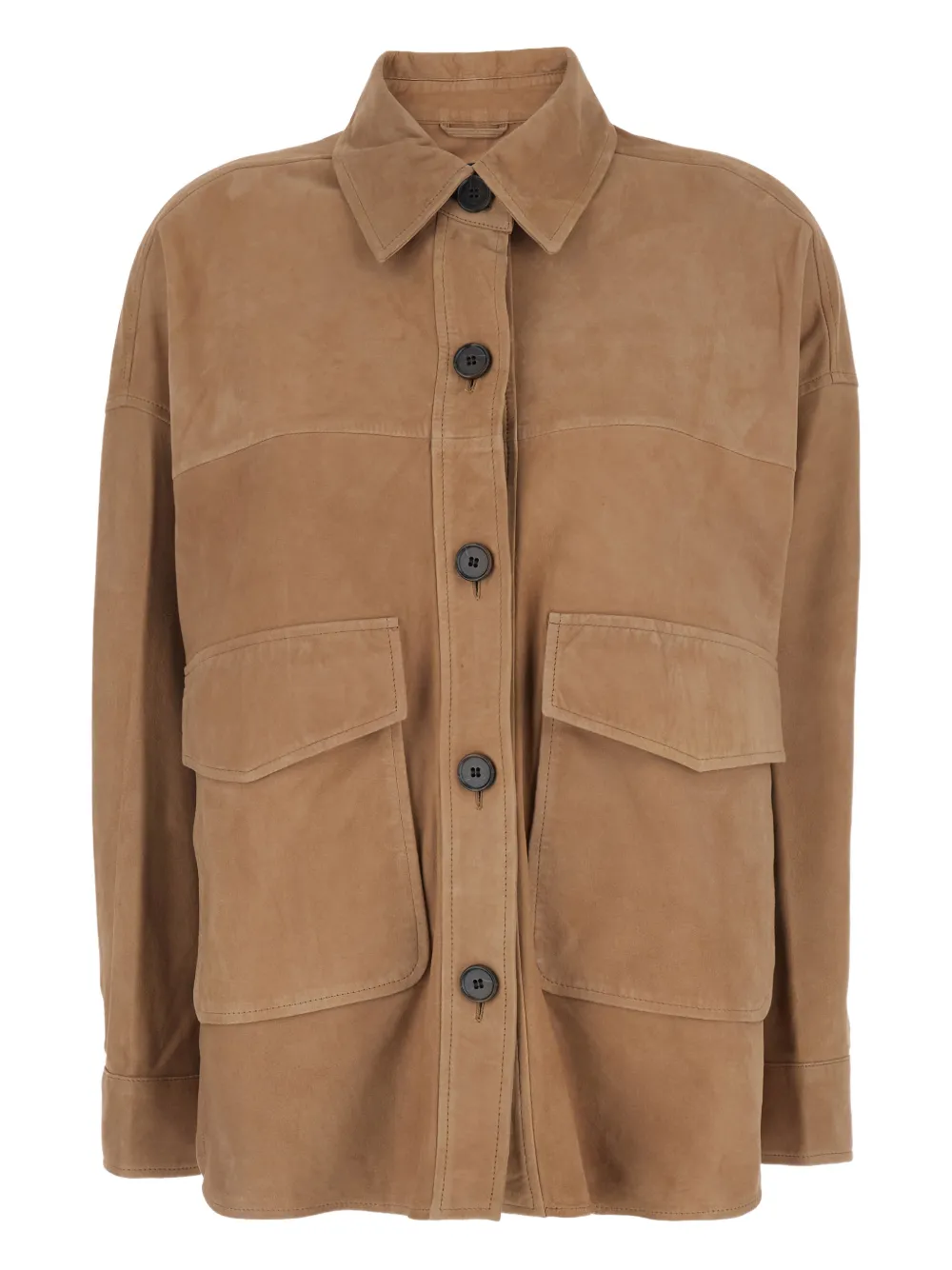 Arma button patch pocket jacket | Brown | Image 1