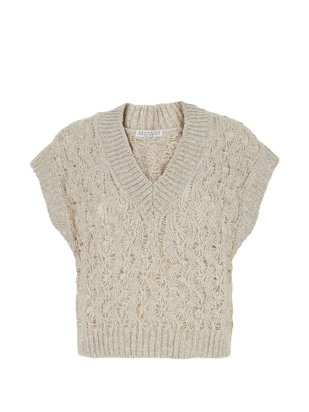 Brunello Cucinelli sequin-embellished V-neck vest - Toni neutri