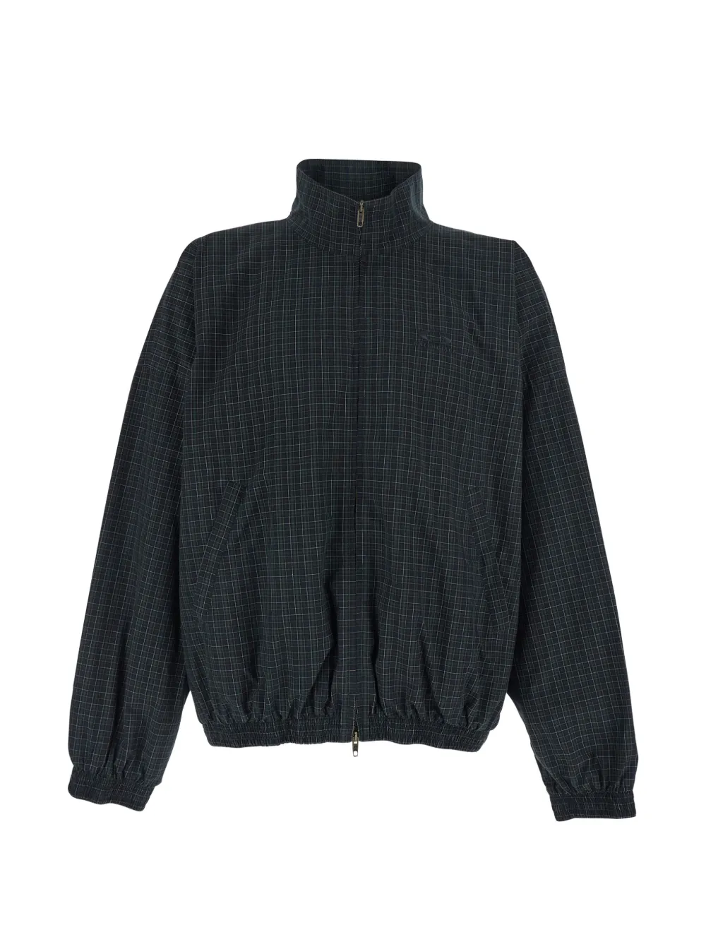Balenciaga tartan embroidered jacket - Grün