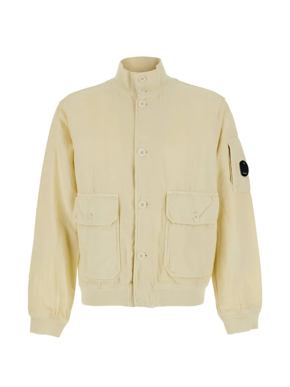 C.P. Company logo-patch single-breasted coat - Toni neutri