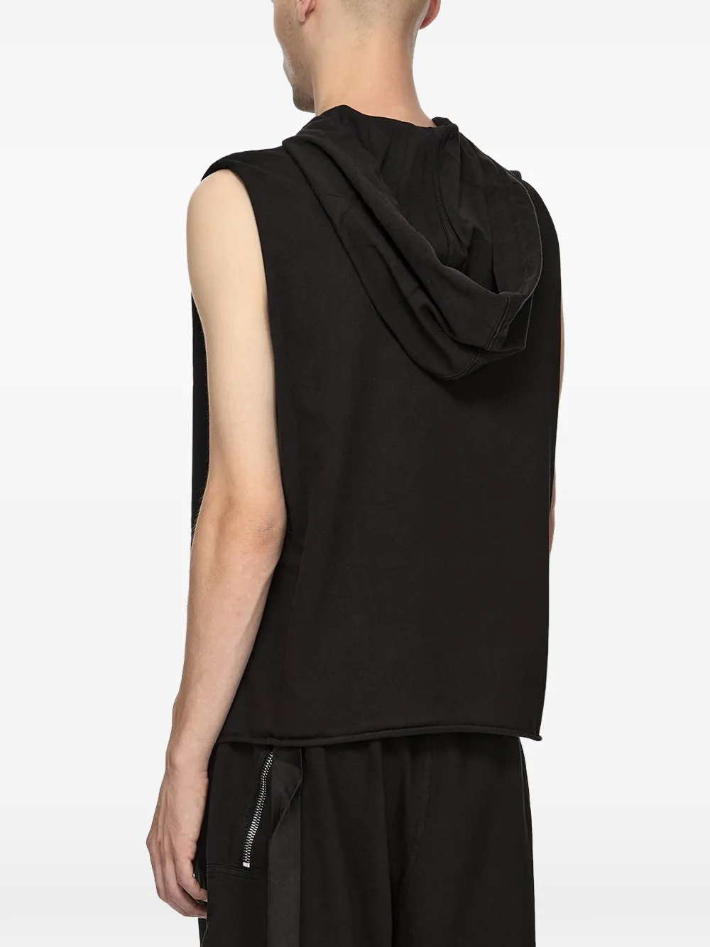 Rick Owens DRKSHDW Mouwloze top met capuchon Zwart
