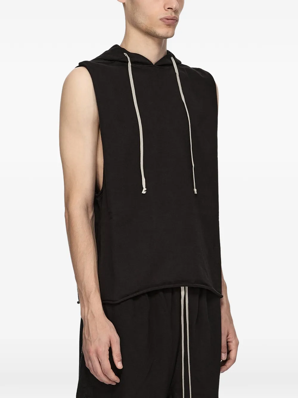 Rick Owens DRKSHDW Mouwloze top met capuchon Zwart