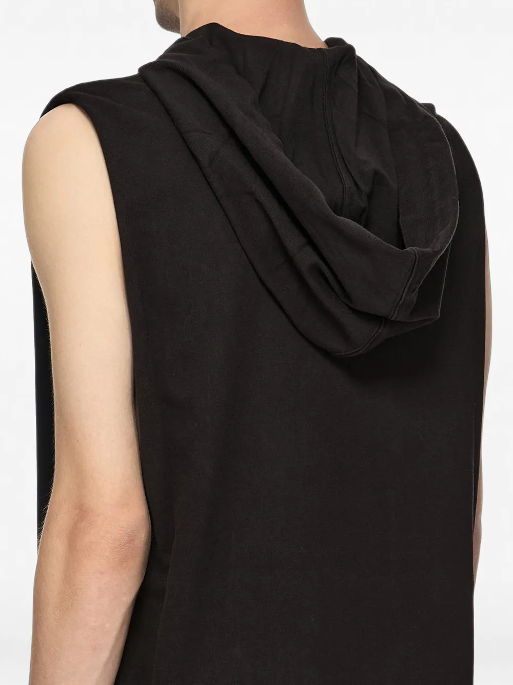 Rick Owens DRKSHDW Mouwloze top met capuchon Zwart